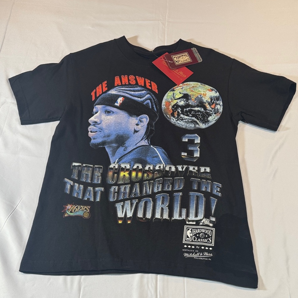 Nostalgia Black Allen Iverson Graphic Tee with Multicolor Print